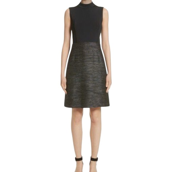 Lafayette 148 New York Dresses & Skirts - Lafayette 148 Indra Knit Combo Sleeveless Wool Blend Dress Size Medium